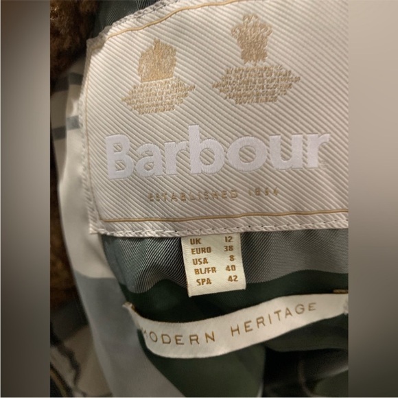 Barbour Malala Water Repellent Waxed Cotton Jacket Size 8 US - Picture 14 of 16